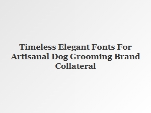 Timeless Elegant Fonts for Artisanal Dog Grooming